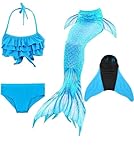 SPEEDEVE Meerjungfrauenschwanz Badeanzug mädchen Mermaid Tail mit Monoflosse,Lan-dh53,150