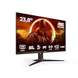 AOC Gaming 24G2SPAE - 24 Zoll FHD Monitor, 165 Hz, 1 ms MPRT, FreeSync, G-Sync Compatible, Lautsprecher (1920x1080, VGA, HDMI, DisplayPort) schwarz/rot