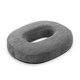 Youyijia Sitzring Steißbein Entlastung Orthopädisches Sitzkissen Memory Foam Stuhlkissen Hämorrhoiden Sitzkissen Zur Entlastung Wirkt Schmerzlindernd Fördert Durchblutung Mit Griff Grau 43 x 37 x 7CM