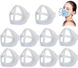 BbTeK 10/20 Stück 3D Maskenhalterung Maskenhalter, Halterung für Masken, Stützrahmen, Innenkissen für Masken, Lippenstift Schutz Ständer Transparent (Size : 10 PCS)
