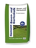 Hamann Rasen- und Gartenkalk 20 kg - verbessert den Rasen - hohe Löslichkeit wirkt Rasen und Gartenkalk besonders schnell und nachhaltig, Verdrängt Moos, Rasenpflege, Garten, Kalk, Nährstoffreich,