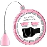 Sonkoloro Smart Hoop Reifen Erwachsene und Anfänger, Hullahub Reifen zum Abnehmen，Smart Hoop Leise Fitness Hoop mit Gewicht, Zähler und Noppen (pink-no Counter)