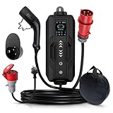 Immax EV Ladegerät 11kW Typ 2 | Mobile Wallbox mit 6m Kabel | 2-in-1 Tragbare Ladestation mit CEE 16A Stecker | 3-phasig, IP65, Fehlerstromschutz mit Tragetasche Für E-Autos & Plug-in Hybrid