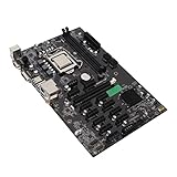 Sxhlseller B250B Mining-Motherboard, LGA 1151-Motherboard mit 12 PCIe-Steckplätzen, VGA-DVI-Ausgang, 2,8-GHz-CPU-Hochgeschwindigkeits-DDR4-Motherboard für Miner-Computer-Desktop