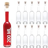 10 leere Glasflaschen 200 ml OPI-HGK kleine Flaschen mit Griffkorken Verschluss 0,2 Liter l Likörflaschen 200ml Schnapsflaschen Essigflaschen Ölflaschen von slkfactory