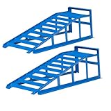 cartrend PKW Auffahrrampen-Set, bis 225 mm Hebebühne Kfz Rampe Auffahrbock Hebeplattform mit Überfahrschutz, 2 Stück