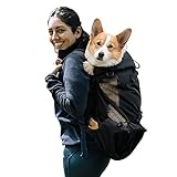 Galatée Hundetragerucksack, Tragbarer Verstellbarer Hunderucksack, Belüfteter Haustiertragerucksack, Haustierrucksack Zum Wandern Im Freien Wandern Bergsteigen Reisen(M, Schwarz)