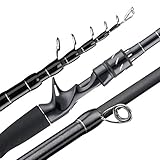 AYXAMO Teleskoprute,Angelrute 2.1M 2.4M Carbon-Rod Teleskop Angelrute Casting Spinnrute Travel Rod 7-25g 8-18LB Angeln(Casting 210cm M)