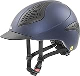 uvex exxential II Mips - leichter Reithelm für Damen und Herren - MIPS-Sysytem - individuelle Größenanpassung - navy matt - 55-57 cm