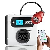 AIFIZO Mobile Wallbox 11kW 16A, 3P IP54 Mobile Wallbox mit App für ID.4 ID.5, Model Y/3, e-up, e-tron, Zoe und andere EV und PHEV, Wallbox mit Wandhalterung für Hause, Outdoor und Reisen