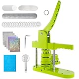 Buttonmaker Knopfmachermaschine, 58 mm Pinmaker,100-teilige Buttonteile, Pin Button Maschine, Stanzset mit Bogengriff, für DIY-Geschenke für Kinder (Grün)