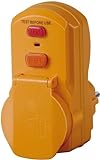 Brennenstuhl Personenschutz-Adapter BDI-A 2 30 IP54 / Personenschutzstecker für außen (zweipolige Abschaltung, Gelb, 30mA)