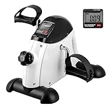 LAZY SPORTS Heimtrainer, Mini-Heimtrainer, Beinmaschinen, Arm- und Beintraining, LCD-Display und verstellbarer Widerstand (Blanco)