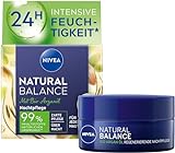 NIVEA Natural Balance regenerierende Nachtpflege (50 ml), Feuchtigkeitsscreme mit Bio Arganöl, Jojoba- und Mandelöl, pflegende Nachtcreme für jeden Hauttyp
