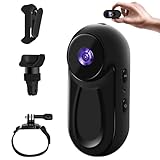 Baobylon Mini Action Cam, 360° Kamera, Helmkamera Motorrad, 1080P Bodycam Körperkamera HelmetCamera, Mini Kamera, Haustier Kamera, Dashcam Fahrrad, Actioncam, Multifunctional Accessories