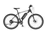 FISCHER E-Mountainbike MONTIS EM 1726, Elektrofahrrad für Damen und Herren, RH 48 cm, Heckmotor 45 Nm, 48 V Akku, Schwarz