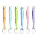 PandaEar 6 Stück Baby Fütterlöffel Kinder Löffel Set Mehrfarbig- Babylöffel Silikon Weich Breilöffel BPA frei Kinder Besteck Esslöffel für Baby Kleinkind Säugling Kinder