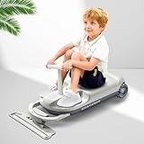 Reinigungs-Go-Kart für Kinder, Cleaning go Karts einziehbares Reinigungs-Wisch-Kart, tragbare Kids Mini Cleaning Karts mit coolen Lichtern für Kids 3+