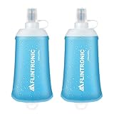 flintronic TPU Faltbarer Trinkflaschen, 2PCS Soft Flask, BPA-Frei, Sportflasche für Trinkrucksack, Fahrrad, Wandern,Joggen,Camping und Klettern (250ml, Hellblau)