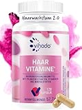 Vihado Haar Vitamine 2.0 für Haarwachstum und gesunde Haare + Kopfhaut mit Biotin hochdosiert, 14 Wirkstoffe all in one, 120 Kapseln