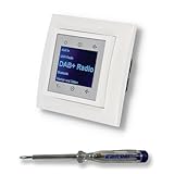 BERKER Unterputz DAB+ und Bluetooth Radio 30848989 polarweiß glänzend mit 1fach Rahmen Berker 10118989 inkl. EBROM Phasenprüfer zur Montage des Geräts