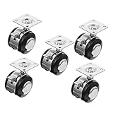 POPETPOP 5 Stück Universalrad Mit Bremse Lenkrollen Möbelrolle Stuhlrolle Stuhlräder Räder Für Möbel Hochleistungs -caster -räder Klein Drehstuhl Räder Zauberer Zinklegierung Black
