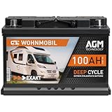 EXAKT AGM Batterie 100Ah 12V Solarbatterie Wohnmobilbatterie Versorgungsbatterie Bootsbatterie Camping Solar
