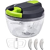 SOMLAW Zwiebelschneider Manuell, 520ml Zwiebel Zerkleinere mit 6 Klingen und 1 Mixer, Zwiebelhacker Gemüseschneider, Multizerkleinerer Manuell, Vegetable Onion Chopper Multischneider Knoblauchhacker