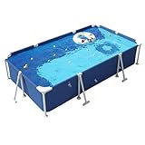 Easnuroz Stahl-Schwimmbad 300cm Stahl Pro Rectangle Above Ground Pool Faltbarer Pool Für Den Sommer Wasserspielzeug Für Hunde, Haustiere, Studenten Und Erwachsene