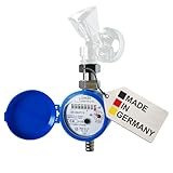 ZÄHLER plattform Wasserzähler Garten geeicht 2025 Wasseruhr MADE IN GERMANY Gartenwasserzähler Zapfhahn Qn 1,5 BL 80 mm 3/4 Zoll