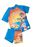 United Labels Paw Patrol Badeanzug zweiteilig UV Schutz 50+ für Jungen, Blau, 122-128, Badebekleidung Kinder mit Shirt und Hose, Bademode