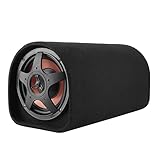 SYH&AQYE 12 V Auto Audio Subwoofer, Runde Fassform, Lederstoff, Auto Subwoofer, Auto Basslautsprecher, Großer Verbrauch, Audio Modifikation, Klangverstärker