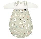 Set Alvi Baby Mäxchen Schlafsack mit Stoffwindel Blaubär/Alvi Außensack & zwei Alvi Innensäcke/Ganzjahresschlafsack mitwachsend