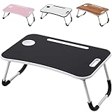 Albatros Laptoptisch mit Schublade FLIP Schwarz - Bett Tablett-Tisch, klappbar - Laptop Tisch für Couch oder fürs Bett mit Handy/Tablet-Halter oder Frühstücks-Tablett