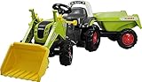 Rolly Toys Trettraktor rollyKid Claas rollyKipper II (Tretfahrzeug für Kinder mit Frontlader-Schaufel und Kipp-Anhänger, für Kinder von 2,5-5 Jahre) 025152