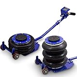 BITUXX® Pneumatischer Wagenheber Druckluftwagenheber Luftkissen Autoheber für KFZ Auto bis 3000Kg 3T, Blau