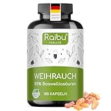 Weihrauch Kapseln Hochdosiert - 2200 mg Extrakt pro Tagesdosis - 85% Boswelliasäuren - Indischer Boswellia Serrata - Deutschen Qualitätsstandards - 180 Vegane Kapseln