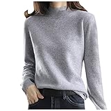 Einfarbiger Kaschmir-Pullover für Damen, Rollkragenpullover, Übergröße, Damen-Pullover, Herbst, Winter, langärmelig, Thermo, einfarbig, weich, warm, bequem, Strickpullover, dick, locker, lässiger