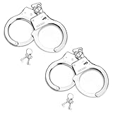 LQIOACU 2 Stück Handschellen Kinder, Polizei Handschellen, Handschellen Lock mit 4 Schlüssel, für Räuber und Gendarm Spielen