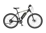 FISCHER E-Mountainbike MONTIS EM 1726, Elektrofahrrad für Damen und Herren, RH 48 cm, Heckmotor 45 Nm, 48 V Akku, Schwarz