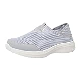 Sommer Mesh Sneaker Damen Ohne SchnüRsenkel Freizeitschuhe Laufschuhe - Leicht Slip On Turnschuhe Sportschuhe rutschfeste Fitnessschuhe Joggingschuhe FüR Frauen Walkingschuhe Sommerschuhe