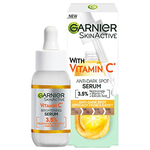 Garnier Vitamin C Serum für das Gesicht, Glow-Booster, Aufhellendes Serum für Pickel & dunkle Flecken, 3,5% Vitamin C, Niacinamide, Salicylsäure & Zitronenextrakt, für jeden Hauttypen, 30 ml