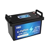 SOGTICPS 100AH 12V LiFePO4 Lithium Batterie,Max.1280Wh Energie,USB Port,Echtzeit-Spannungsanzeige,Eingebautes BMS,Perfekt für Trolling Motor, Camping, Boot, RV, Haus Energiespeicher
