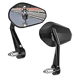 KEMIMOTO Lenkerendenspiegel Motorrad, 2 Stück Motorrad Spiegel Rückspiegel E-geprüft, 360°drehbarer Lenkerspiegel, 7/8' 22mm Seitenspiegel Kompatibal mit Scooter Roller ATV
