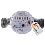 ZÄHLER plattform Wasserzähler 2025 Wasseruhr MADE IN GERMANY Qn 1,5 BL 130 mm 1 Zoll
