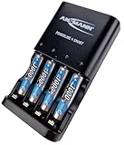Ansmann 1001-0049-UK-3 Akkuladegerät für 4 NiCd/NiMH Akkus AA, AAA/500mA-