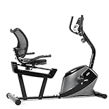 ISE Liegeheimtrainer mit Magnetbremse, Heimtrainer Liegerad mit 8 Stufen Magnetischer Widerstand, Pulssensoren/LCD-Display, Liegeergometer Heimtrainer für Zuhause/Liegerad Heimtrainer mit Rückenlehne