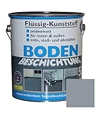 Dynamic24 Flüssig Kunststoff 5L Bodenbeschichtung 50m² Betonfarbe Beton Beschichtung Boden Estrich Farbe Halle Estrichfarbe Bodenfarbe für innen und außen Keller Terrasse Kellerboden Silbergrau