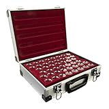 MC.Sammler Alu Münzenkoffer Münzkoffer inkl 5 Münztableaus für 230 STK 2 Euro Münzen in Kapseln (mit 230 Münzkapseln 26mm)
