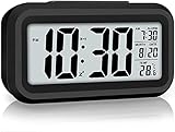 Wecker Digital, KinderWecker mit Temperatur, Schlummerfunktion, Reisewecker Tischuhr mit Großes LED-Zahlendisplay, Digital Uhr Einschulung Geschenk
